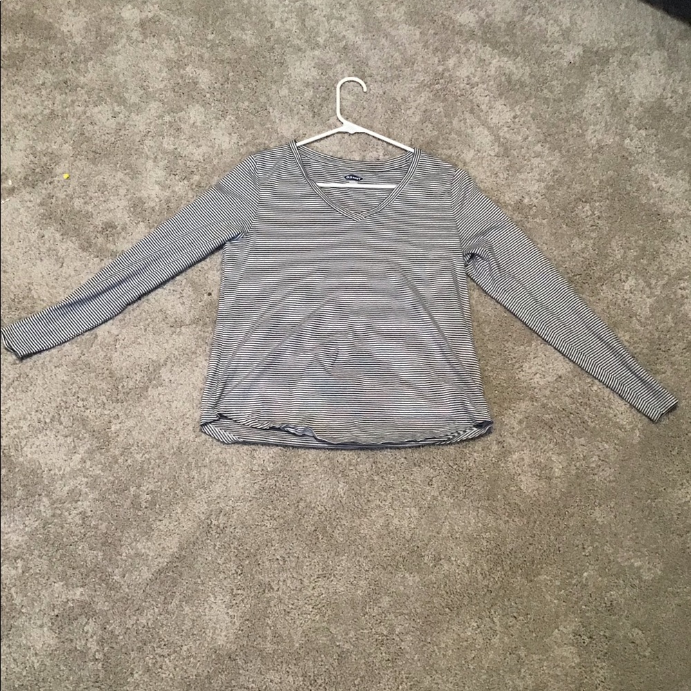 Black and white striped long sleeve.